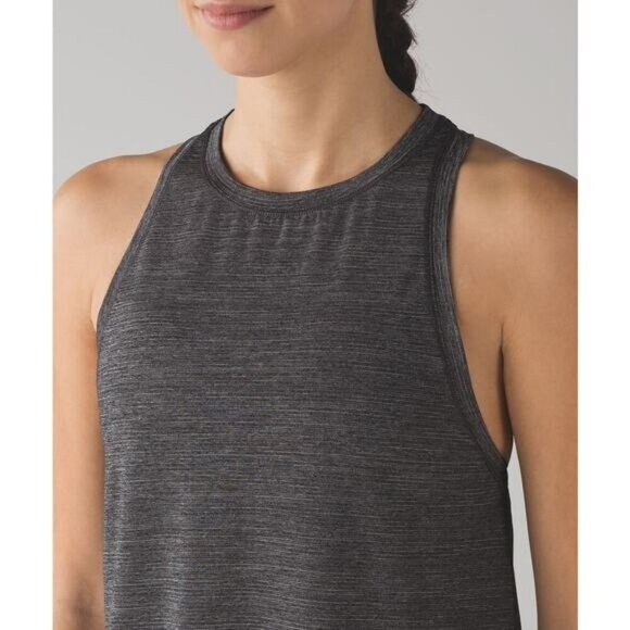 LULULEMON Hot Like Agni Singlet Size 4 Heathered Black - Picture 3 of 8